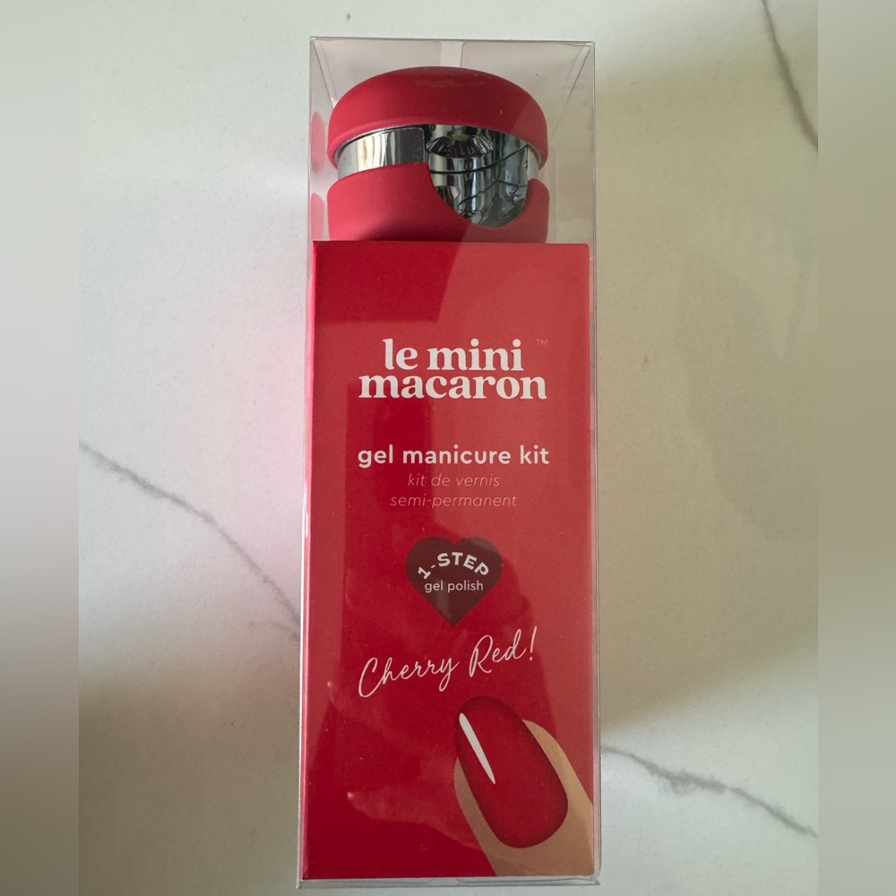 Le Mini Macaron Cherry Red Gel Manicure Kit LED Lamp Starter Set NEW